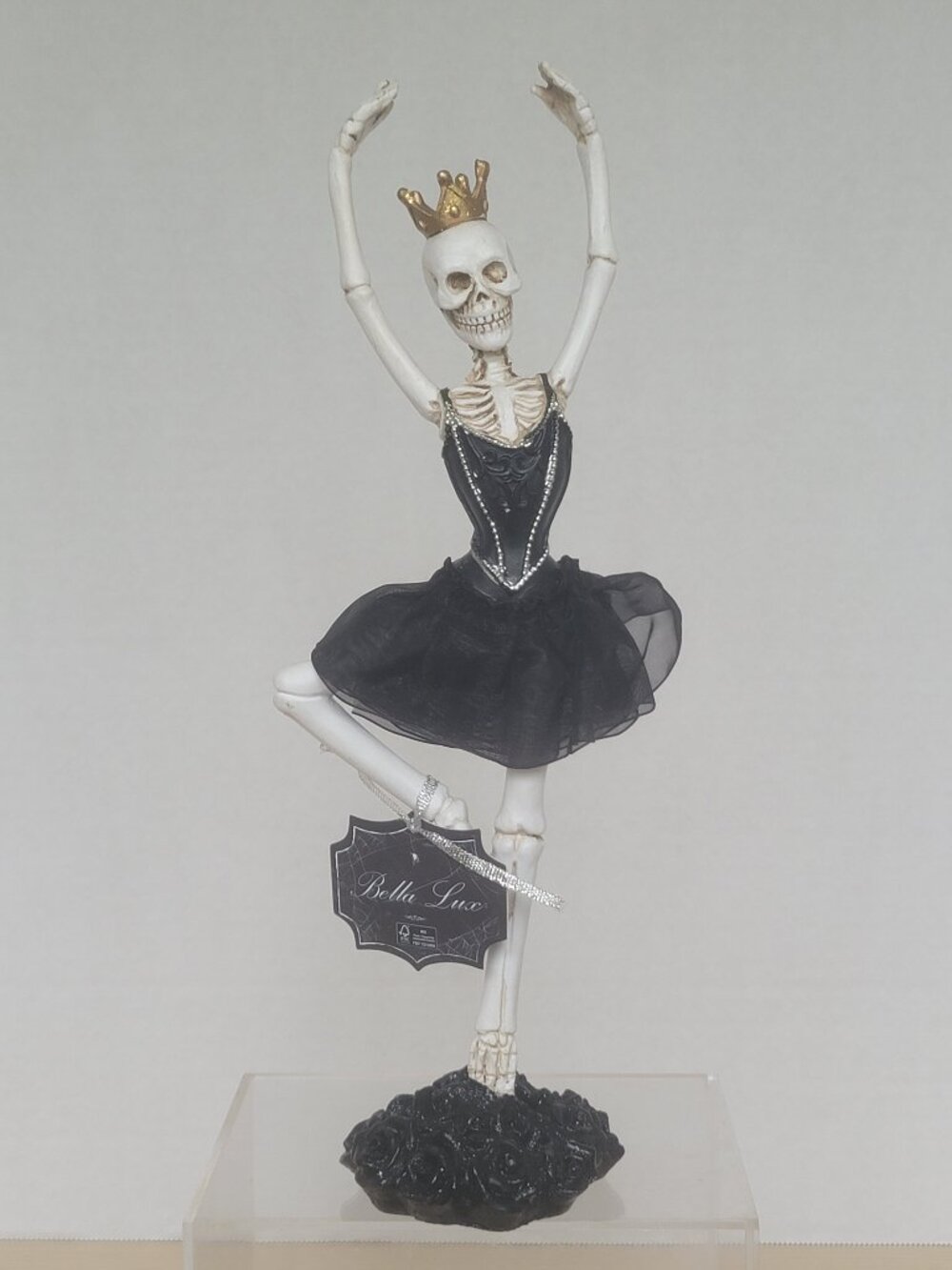 Bella Lux Halloween Gothic Skeleton Ballerina Black Tutu Resin Figurine 13 in
